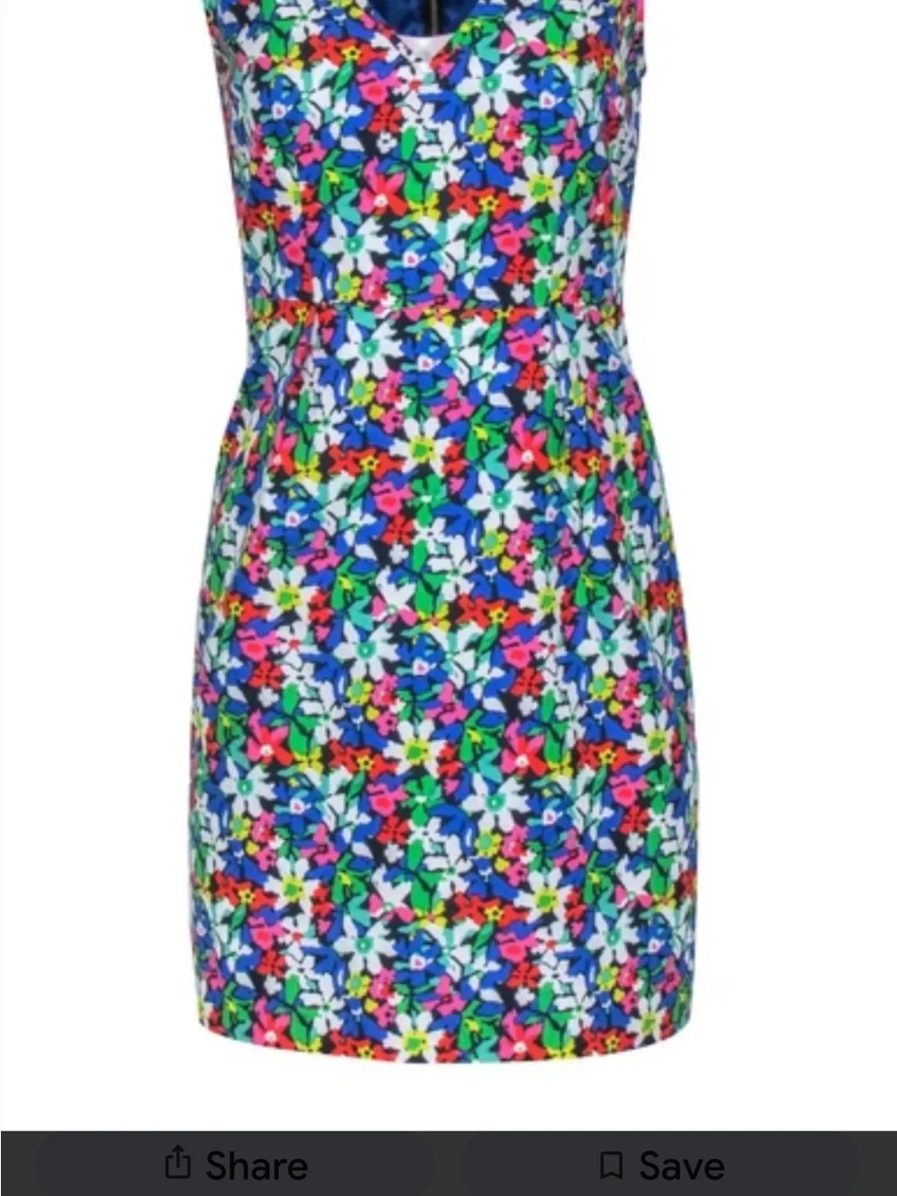 kate spade Blue Multicolor Floral V-Neck Sleeveless Mini Dress